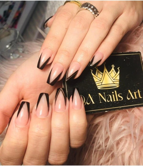 Set in zwart ombre, gemaakt in de salon