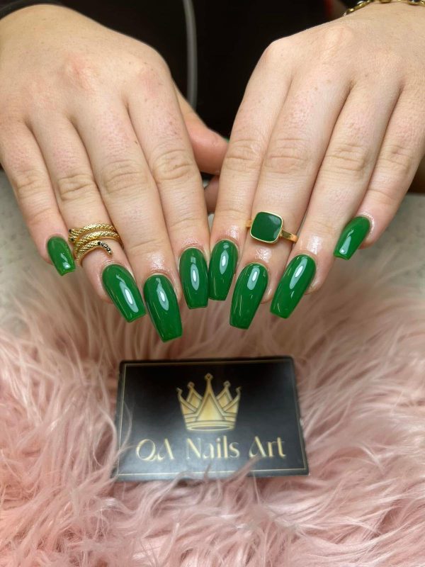 Set in groen chrome, gemaakt in de salon